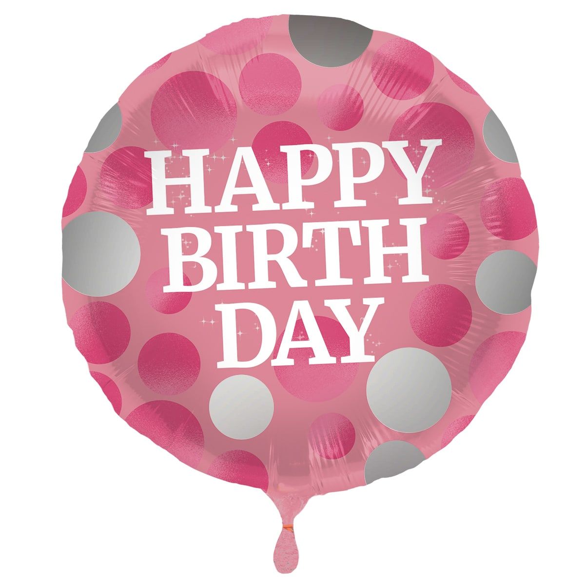 Glossy verjaardag folieballon roze