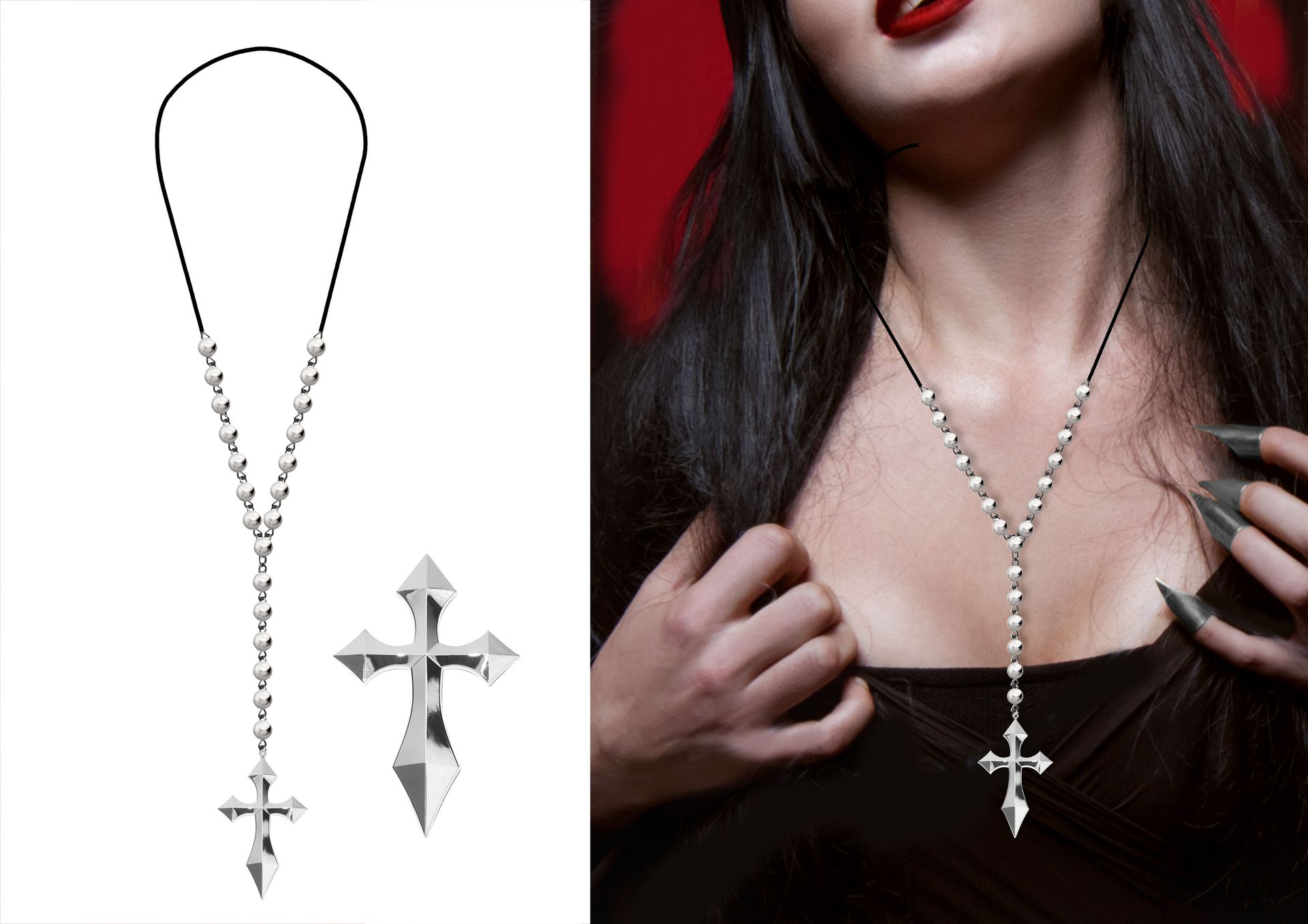 Gothic Halsketting Zilveren Kruis