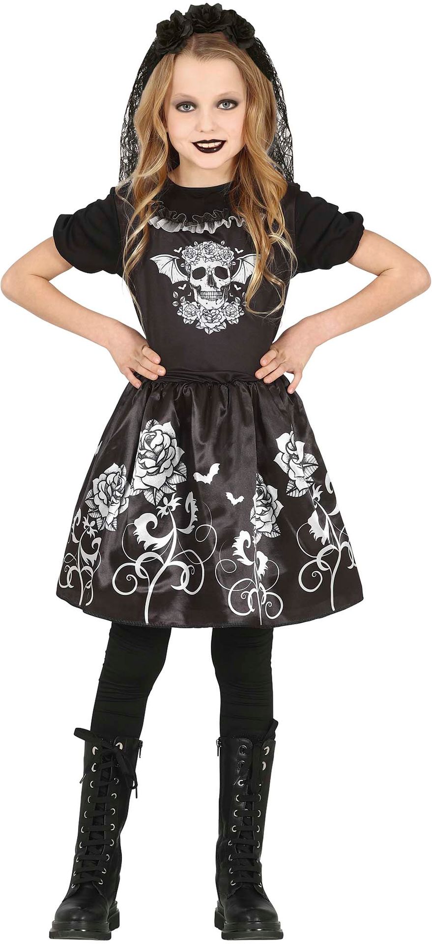 Gothic skelet jurkje meisje
