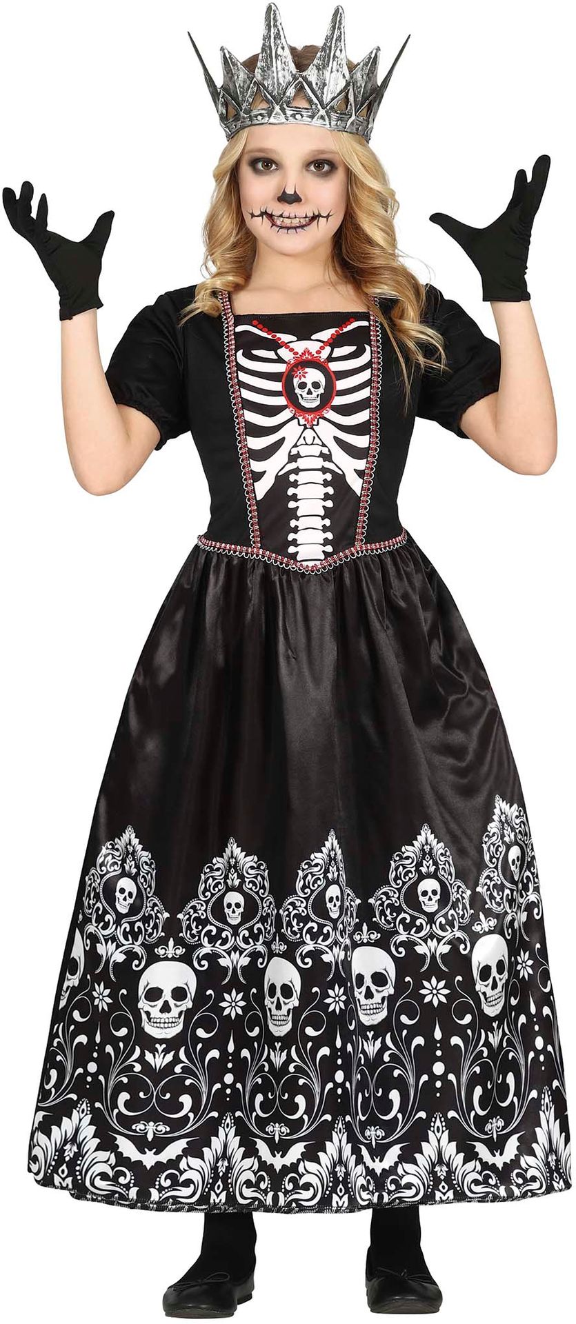 Gothic skelet koningin jurk meisje