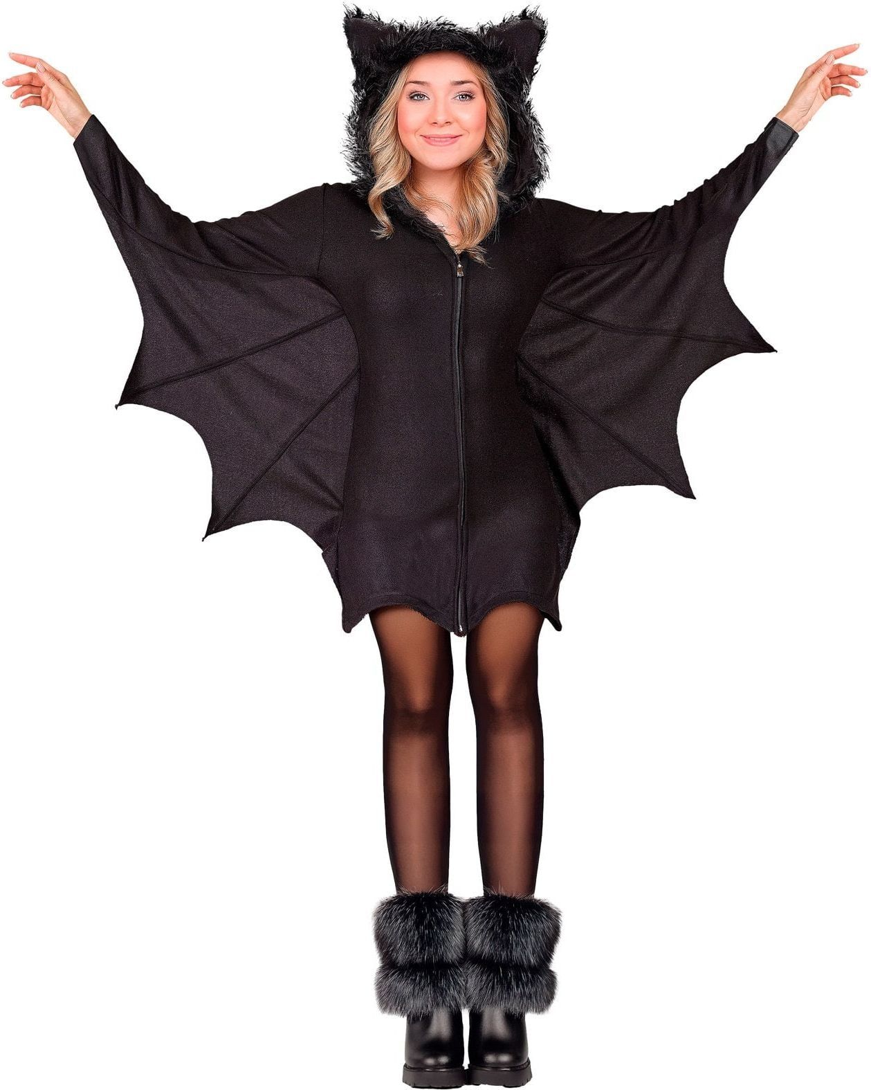 Gothic Vleermuis Jurk Zwart Dames