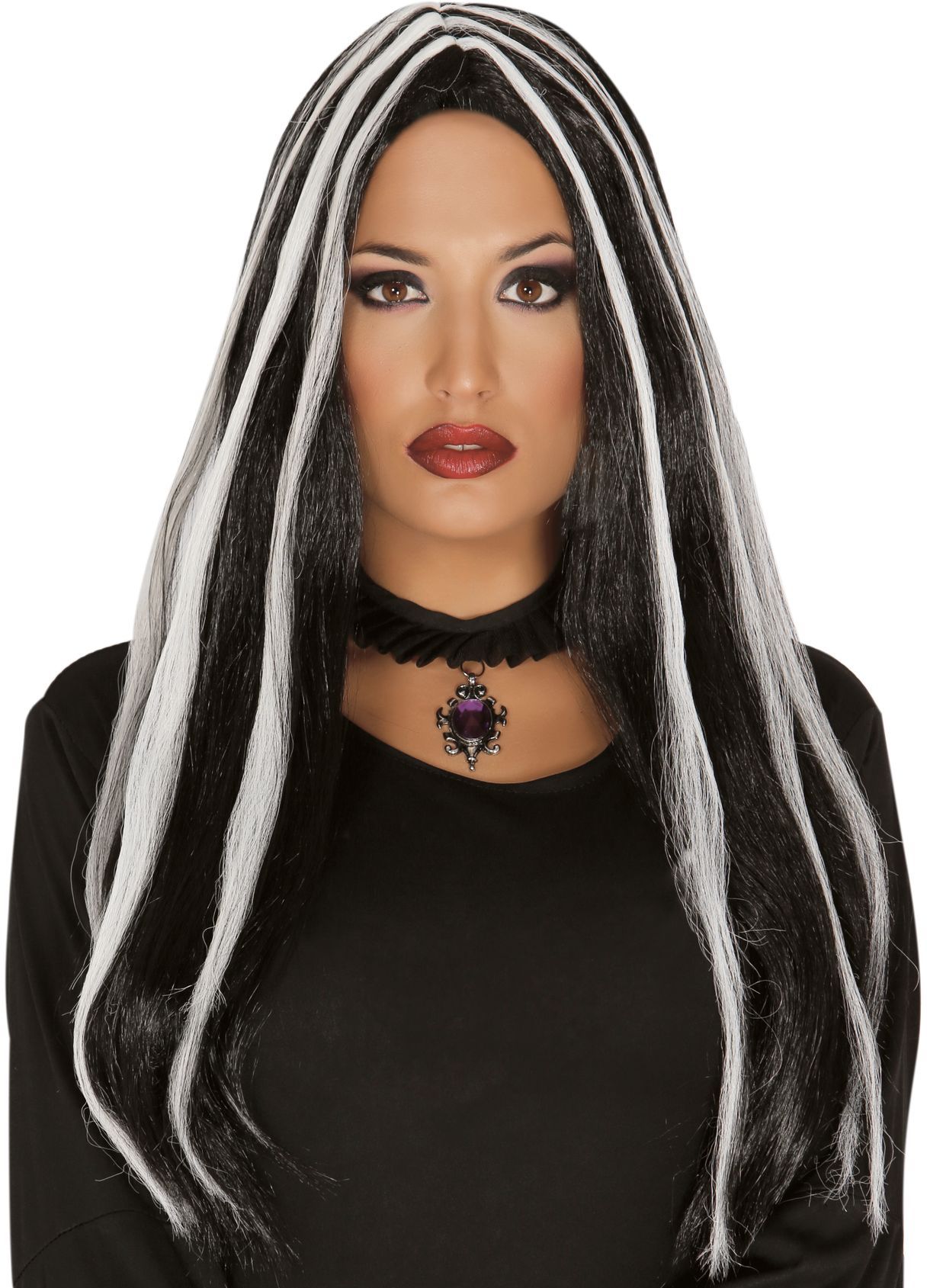 Gothic Zwart Wit Pruik