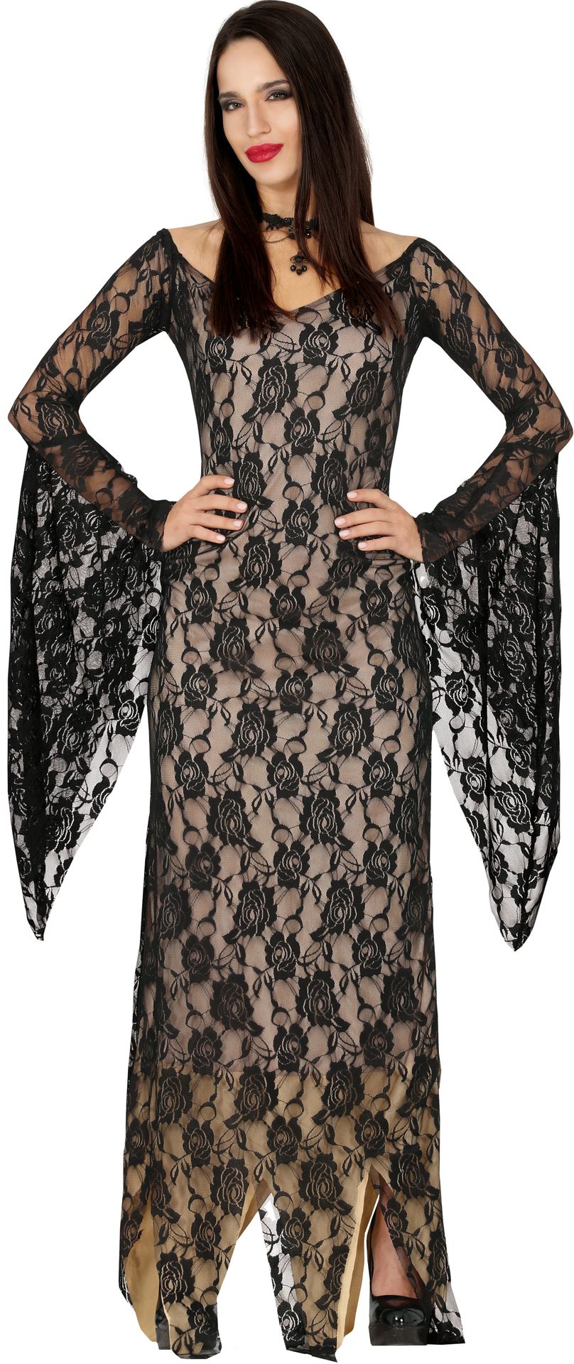 Gothic zwarte weduwe jurk