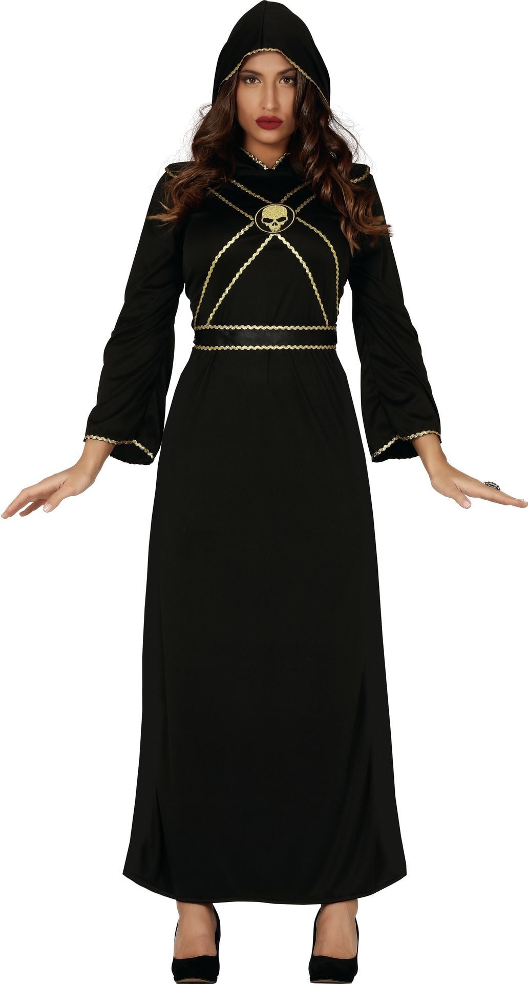 Gotische Halloween Jurk Zwart