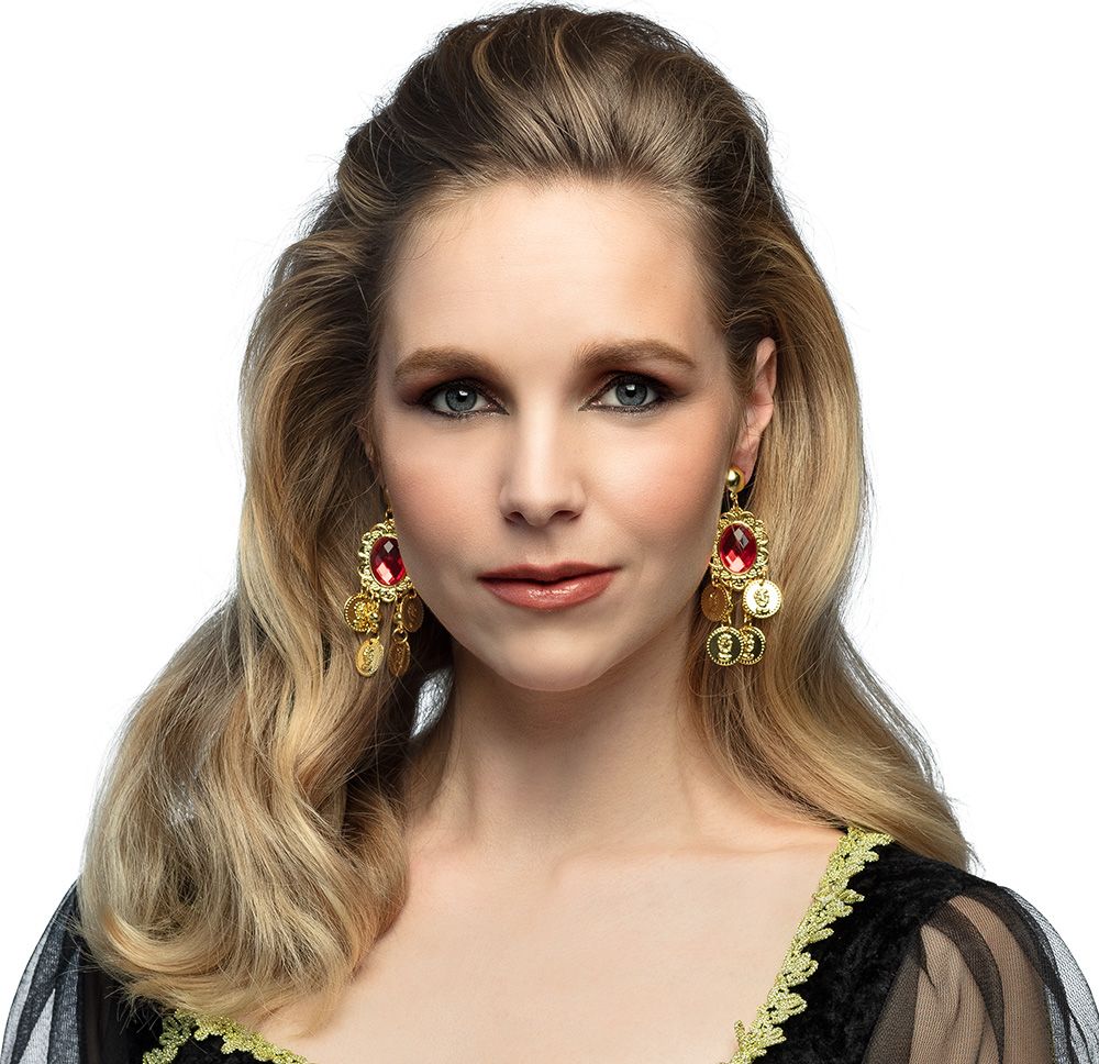 Goud Ruby Oorbellen Dames