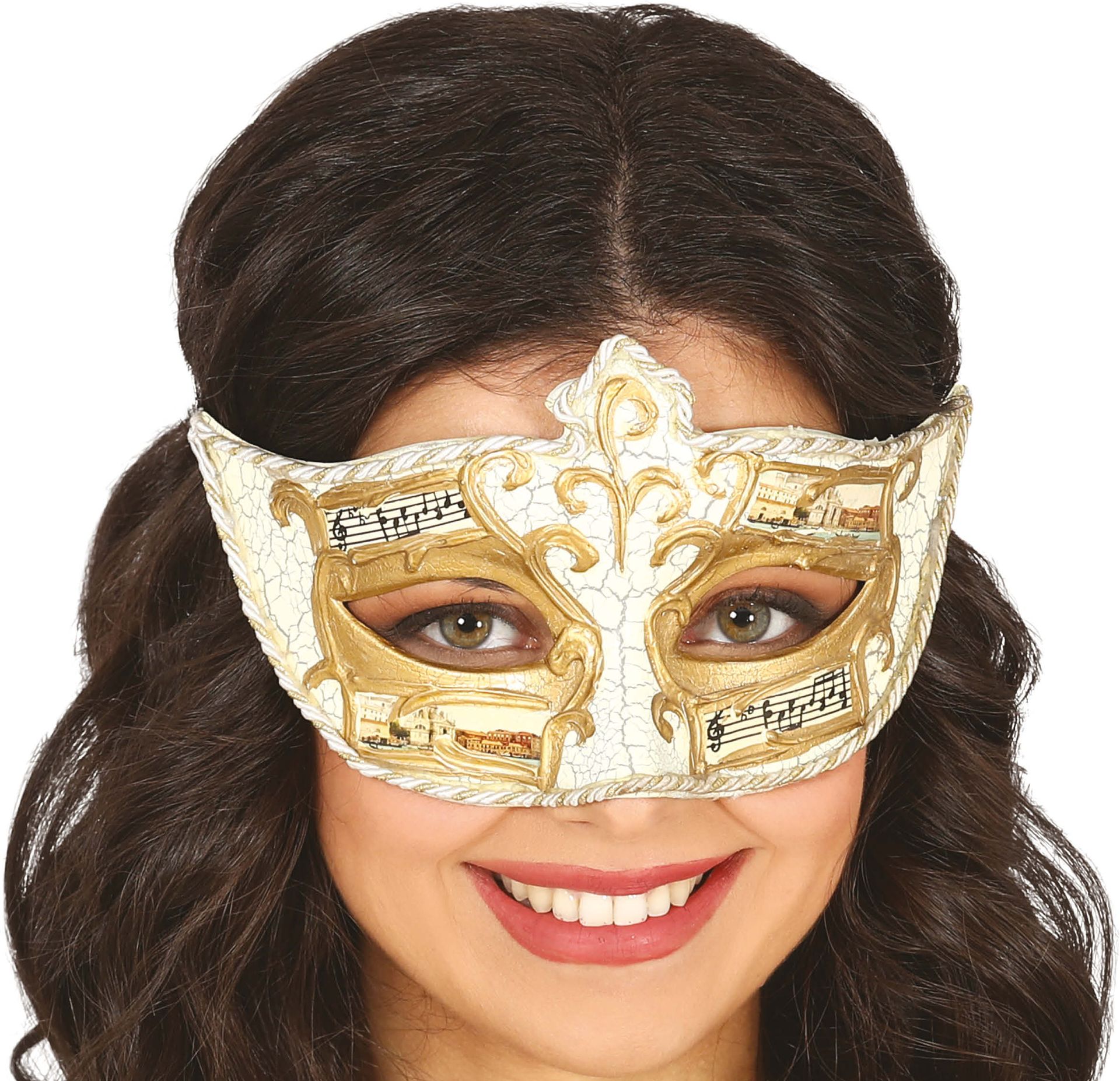 Goud-Wit Muziekmasker Venetiaans Carnaval