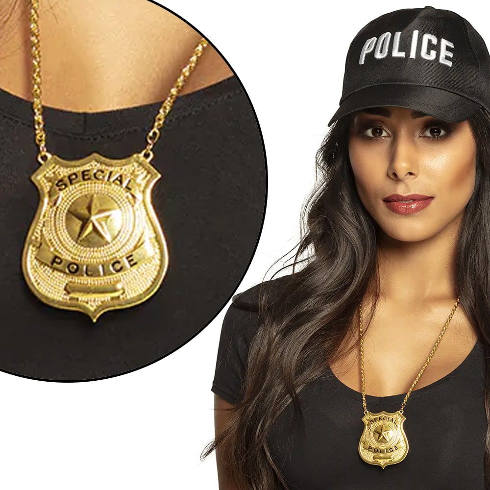 Goude Special Police Badge Ketting