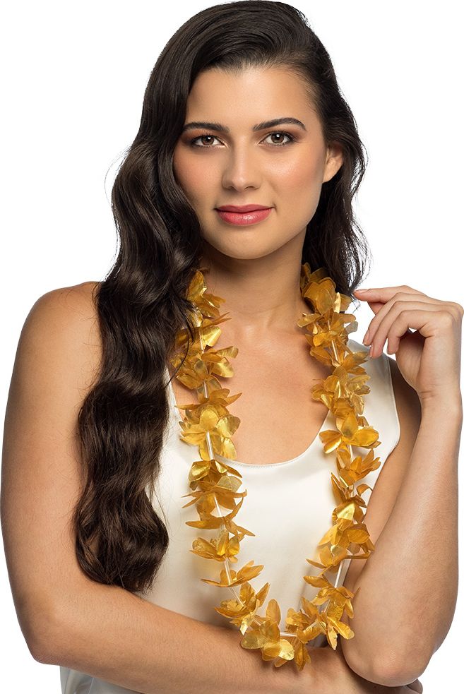 Gouden Bloemen Hawaii Ketting