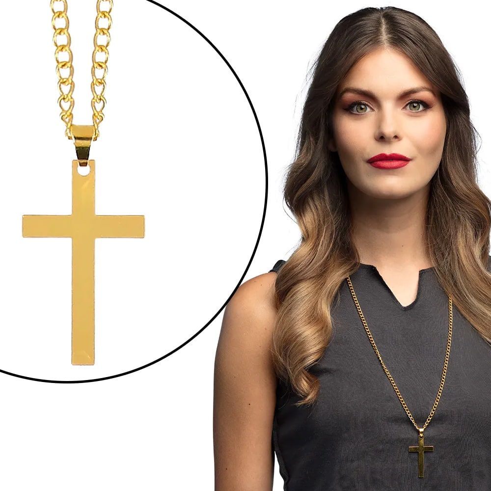 Gouden Cross Ketting met Kruis