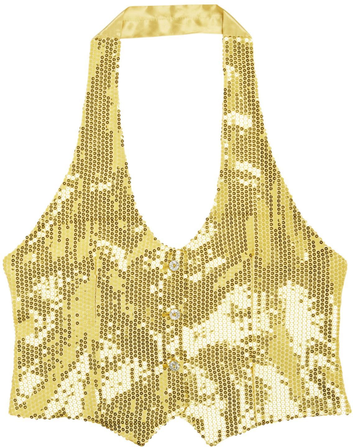 Gouden Dames Vest met Pailletten