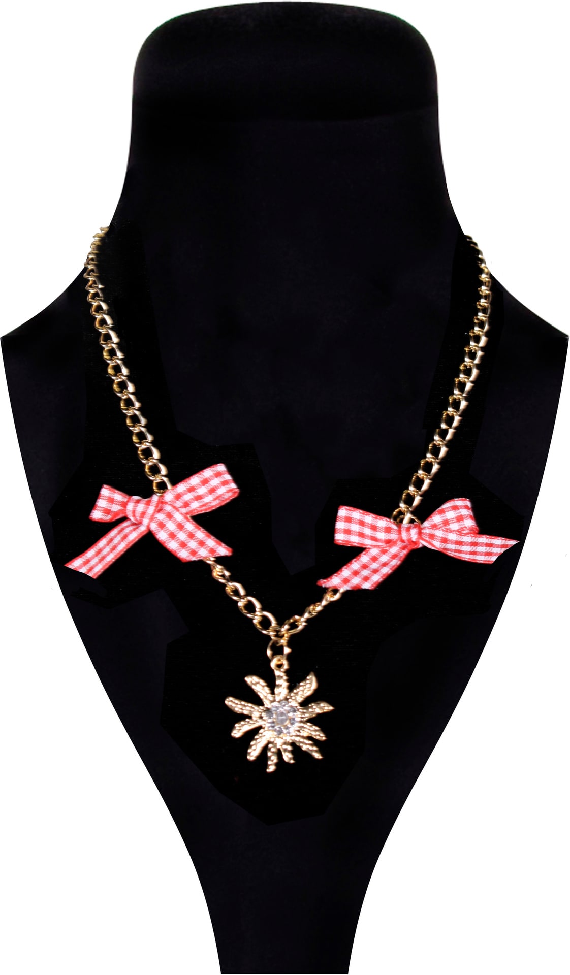 Gouden Dirndl Ketting Edelweiss met Strikjes Oktoberfest