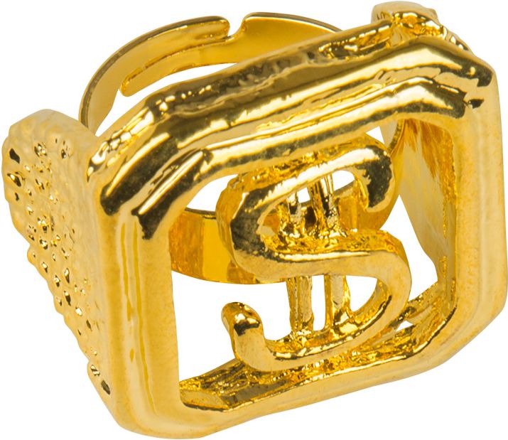 Gouden dollar zegel ring