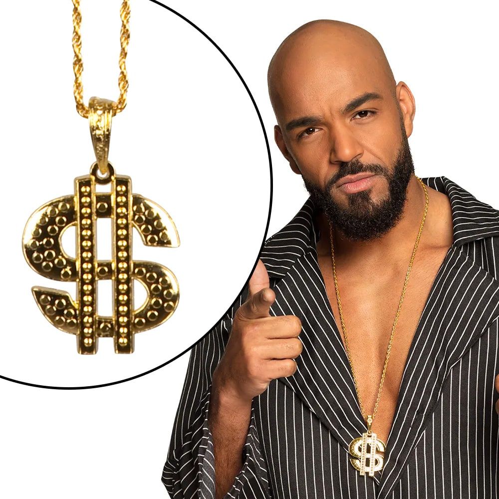 Gouden Dollarteken Lange Ketting