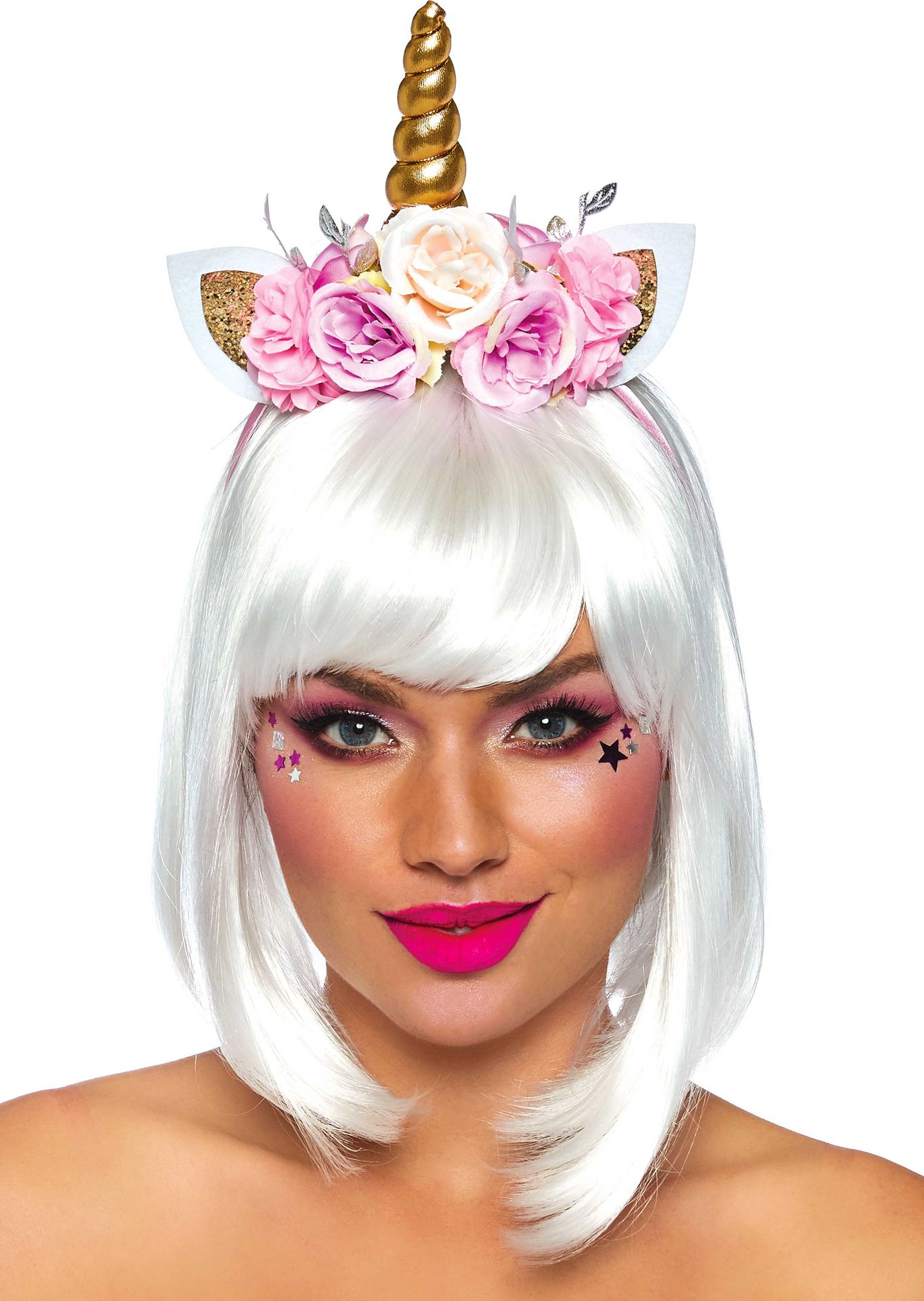 Gouden Eenhoorn Haarband met Bloemen