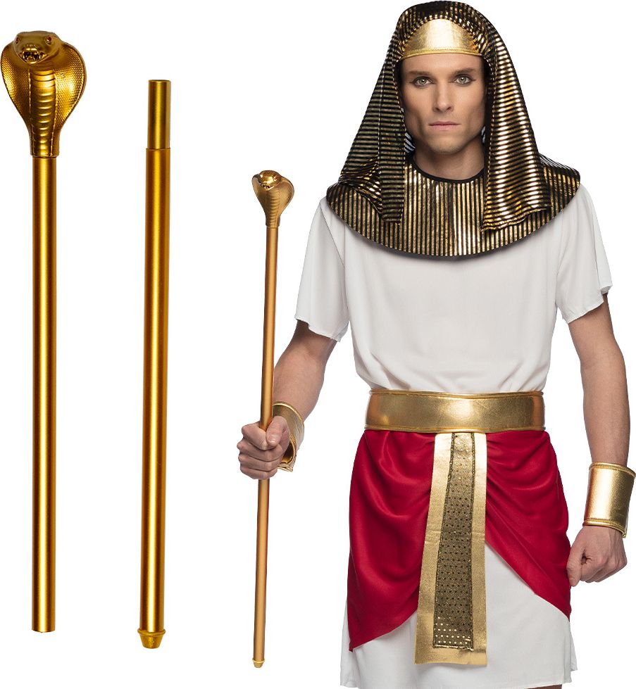Gouden Egyptische Slangenscepter 90cm