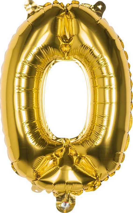 Gouden Folieballon Cijfer 0