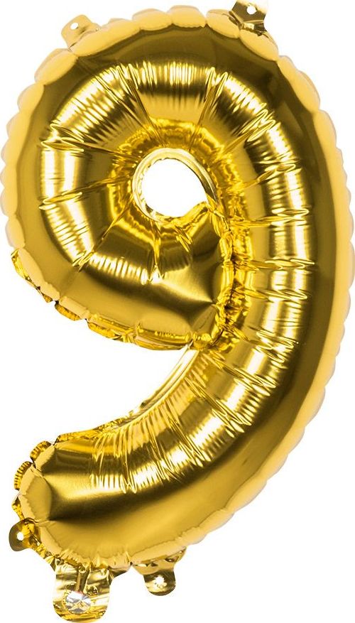 Gouden Folieballon Cijfer 9