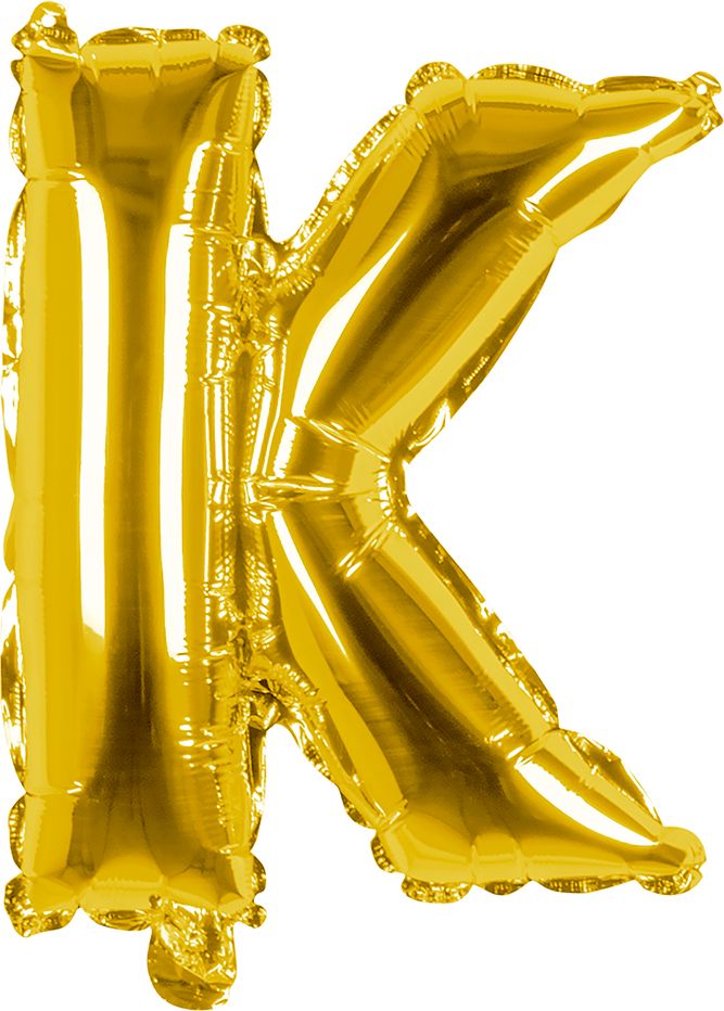 Gouden folieballon letter K