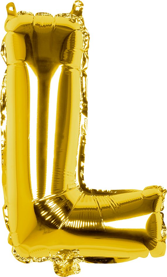 Gouden folieballon letter L