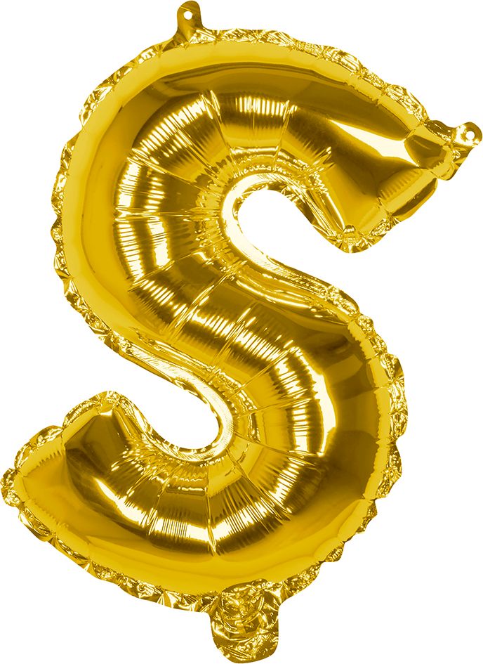 Gouden folieballon letter S