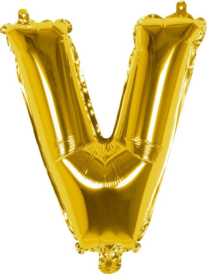 Gouden Folieballon Letter V