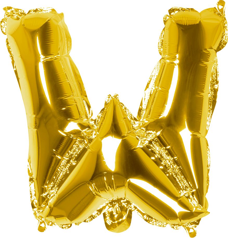 Gouden folieballon letter W
