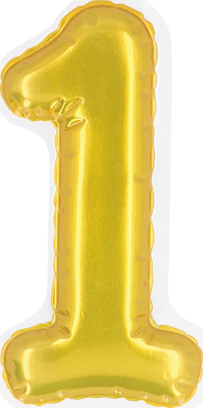 Gouden Folieballon Verjaardag Sticker "1"
