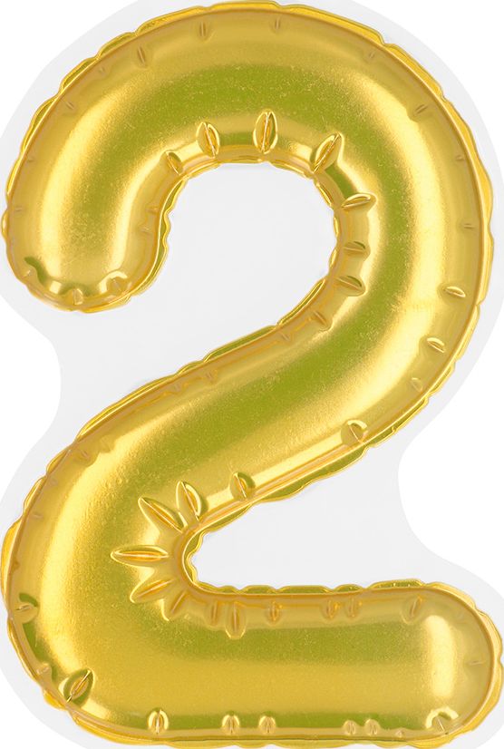 Gouden Folieballon Verjaardag Sticker "2"