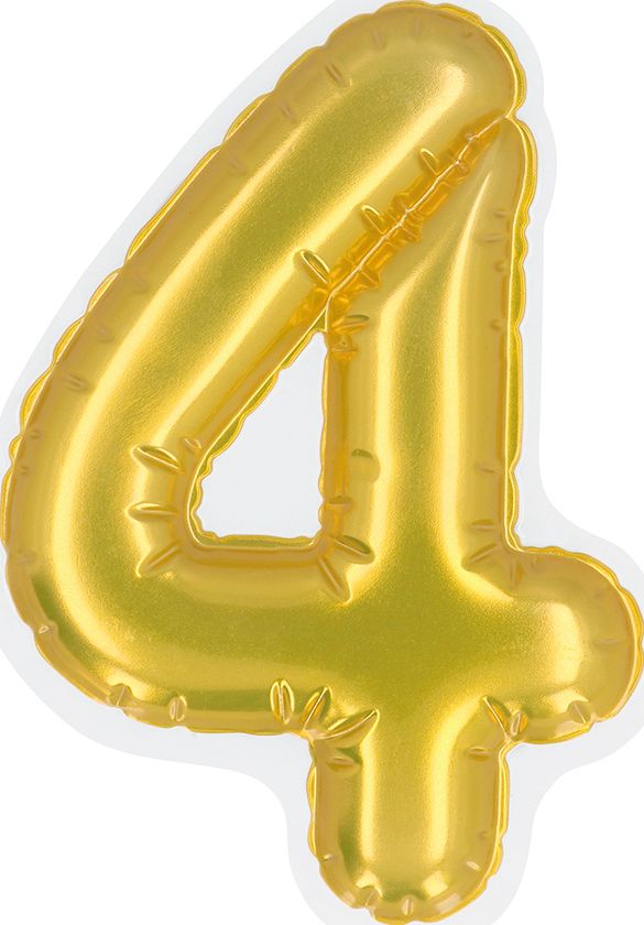 Gouden Folieballon Verjaardag Sticker "4"