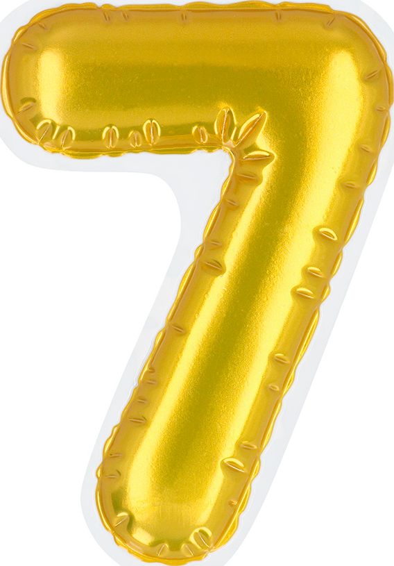 Gouden Folieballon Verjaardag Sticker "7"