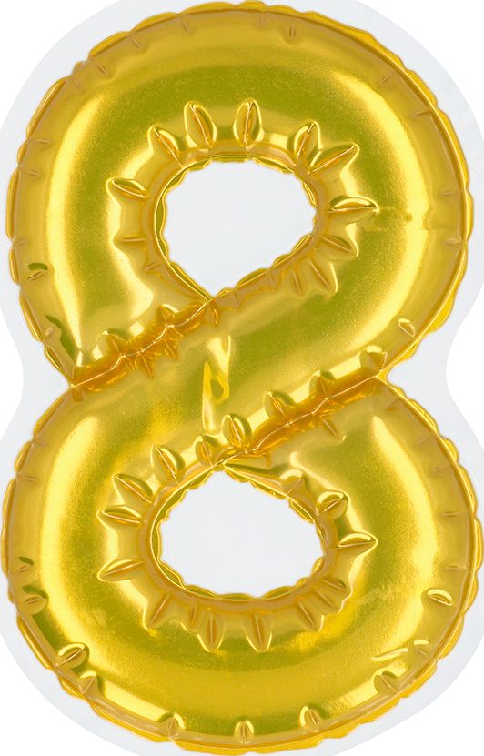 Gouden Folieballon Verjaardag Sticker "8"