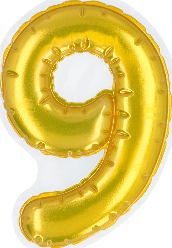 Gouden Folieballon Verjaardag Sticker "9"