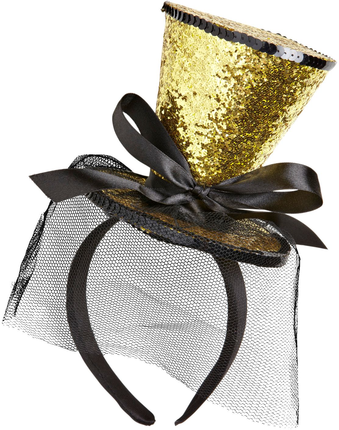 Gouden Glitter Mini Hoge Hoed