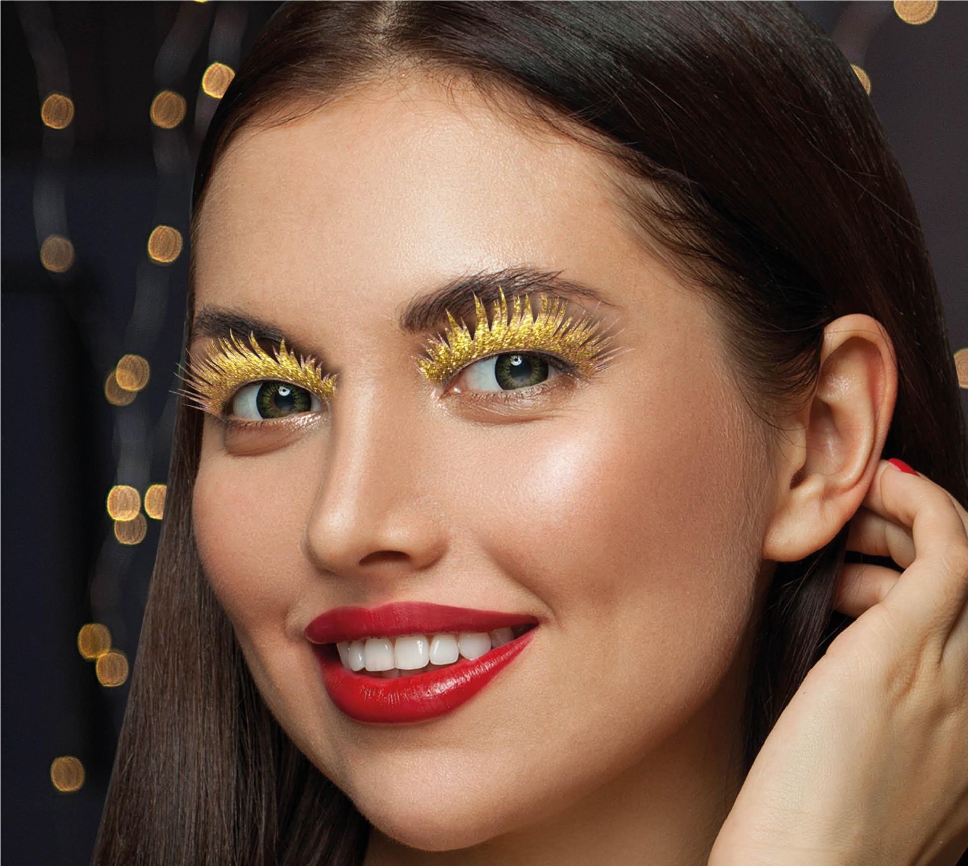 Gouden Glitter Nep Wimpers