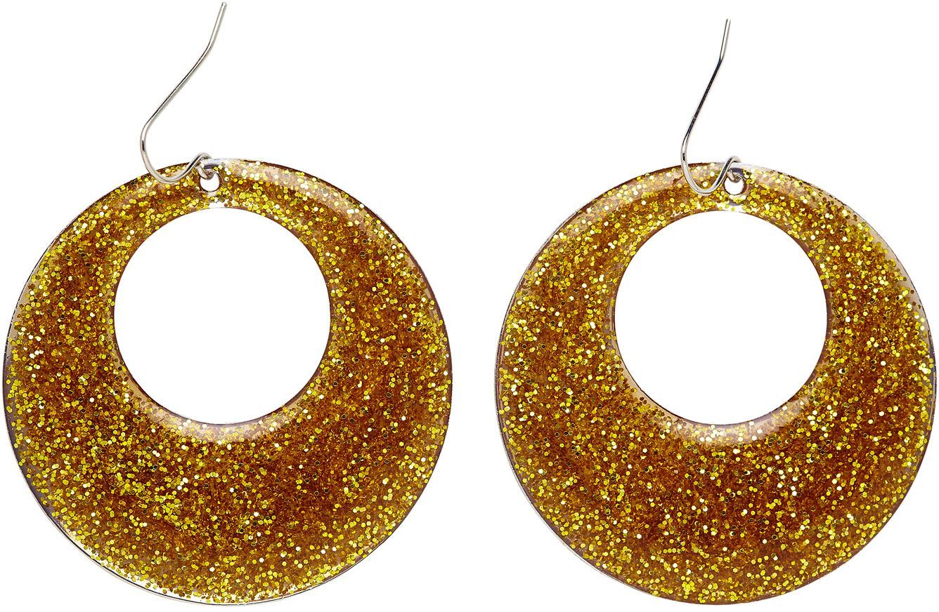 Gouden Glitter Oorbellen