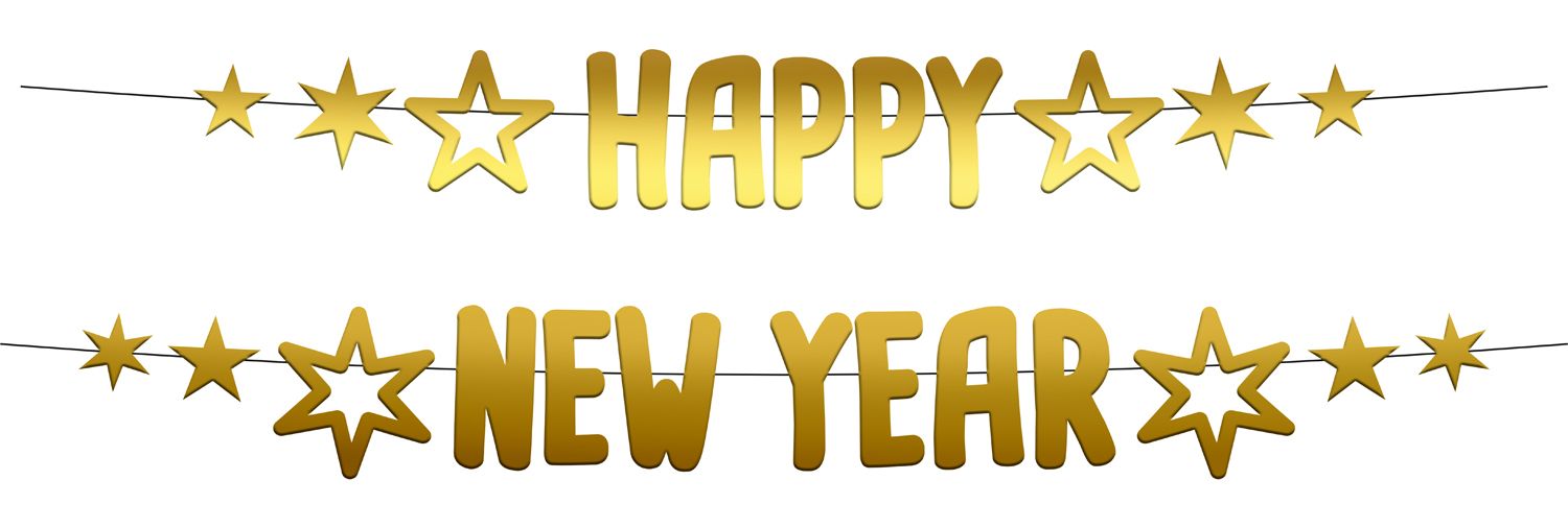 Gouden Happy New Year Letterslingers