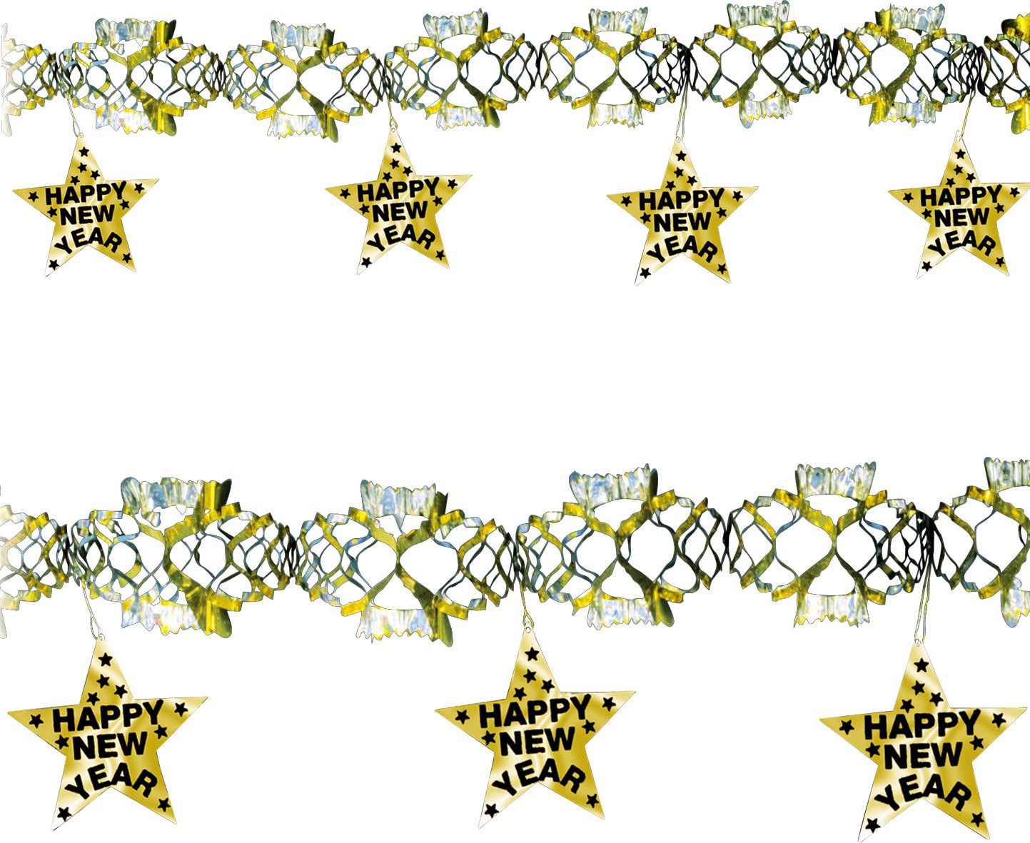 Gouden Holografische Happy New Year Slinger