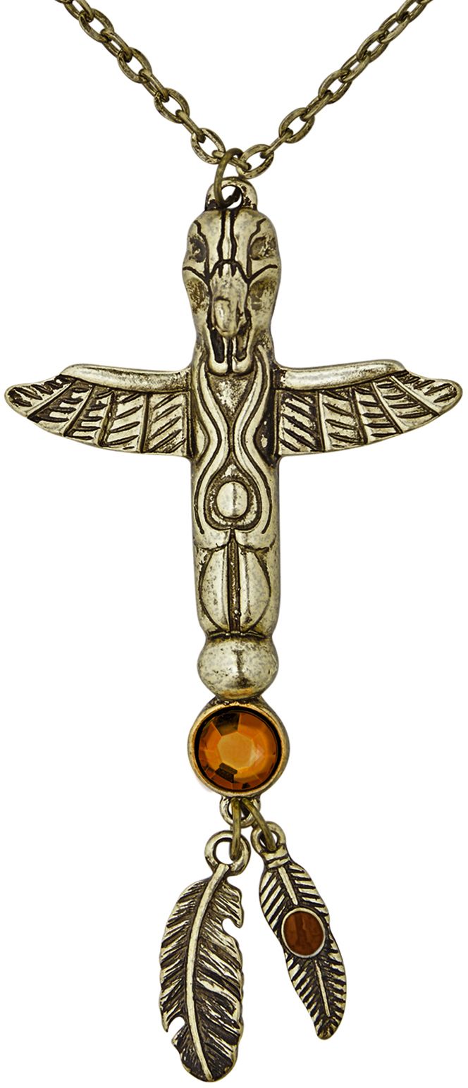 Gouden indiaanse totempaal ketting