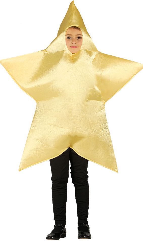 Gouden kerst ster kostuum kind