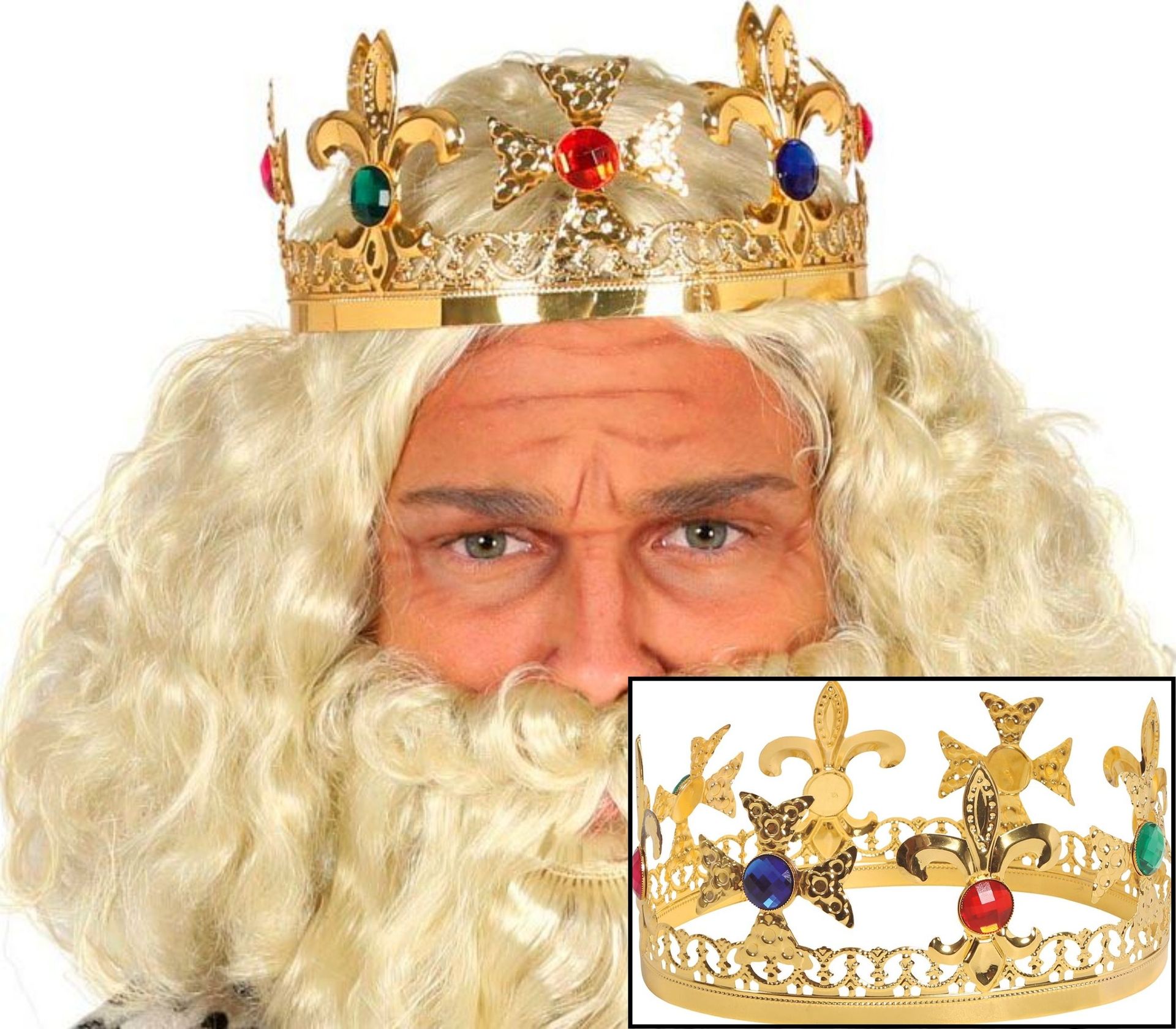 Gouden Koning Kroon met Robijnen