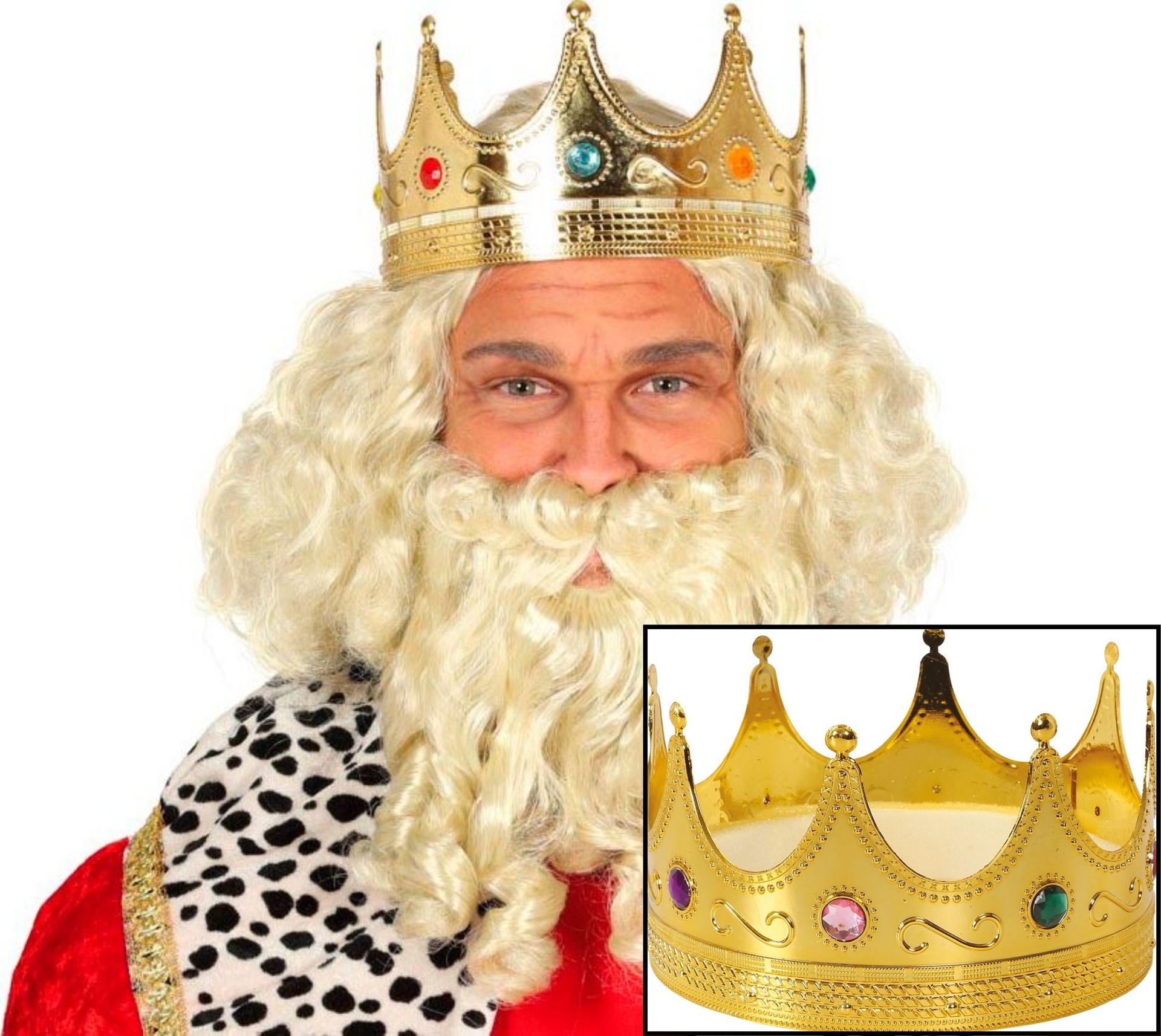 Gouden Koninklijke Kroon met Gekleurde Steentjes