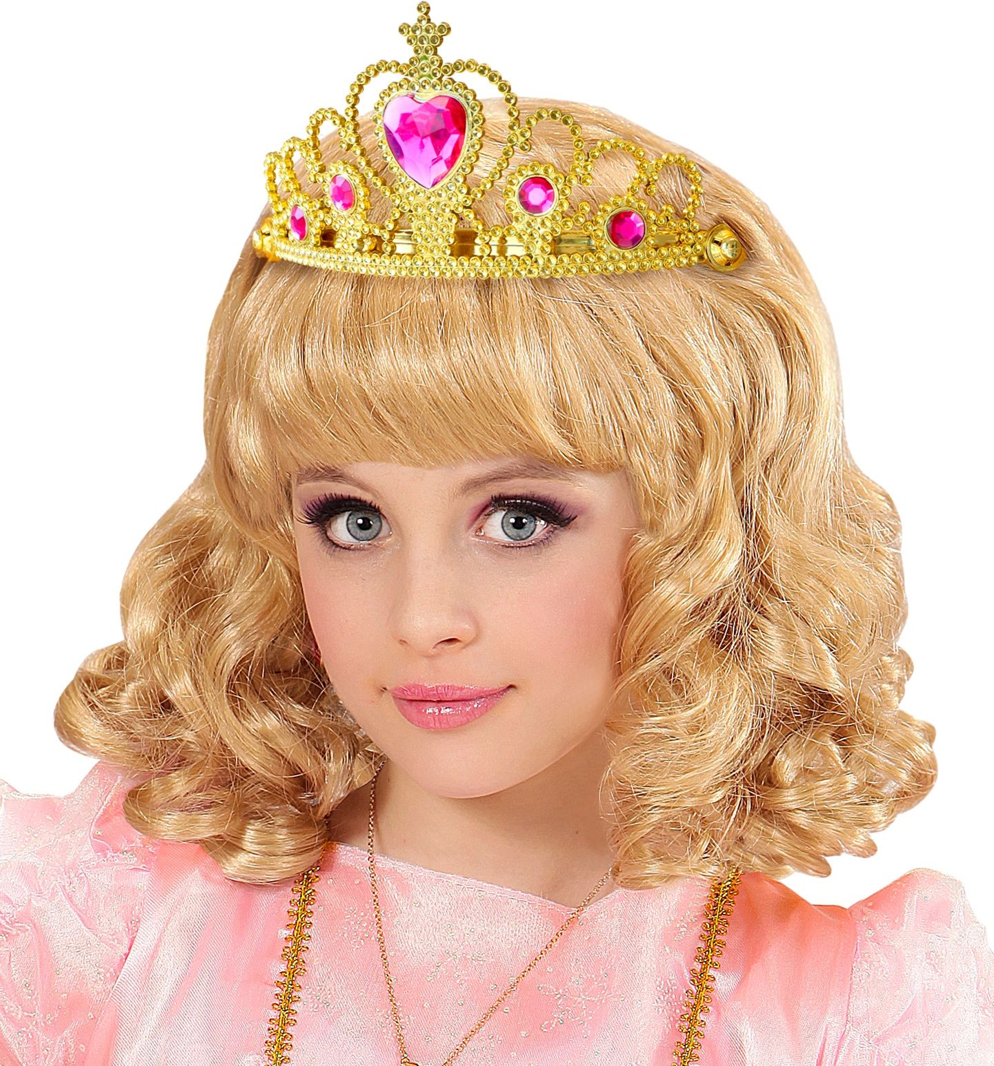 Gouden Kroontje met Roze Stenen