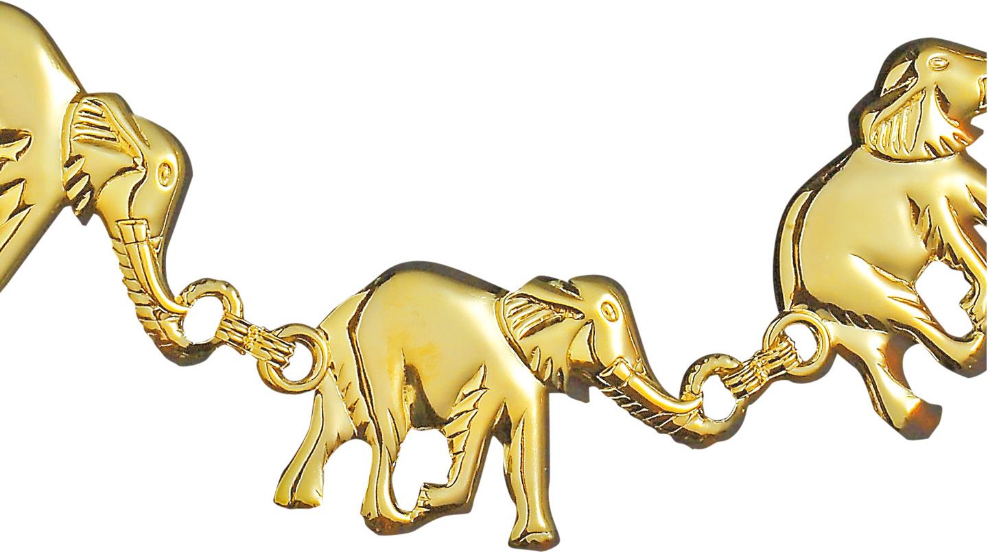 Gouden olifanten ketting