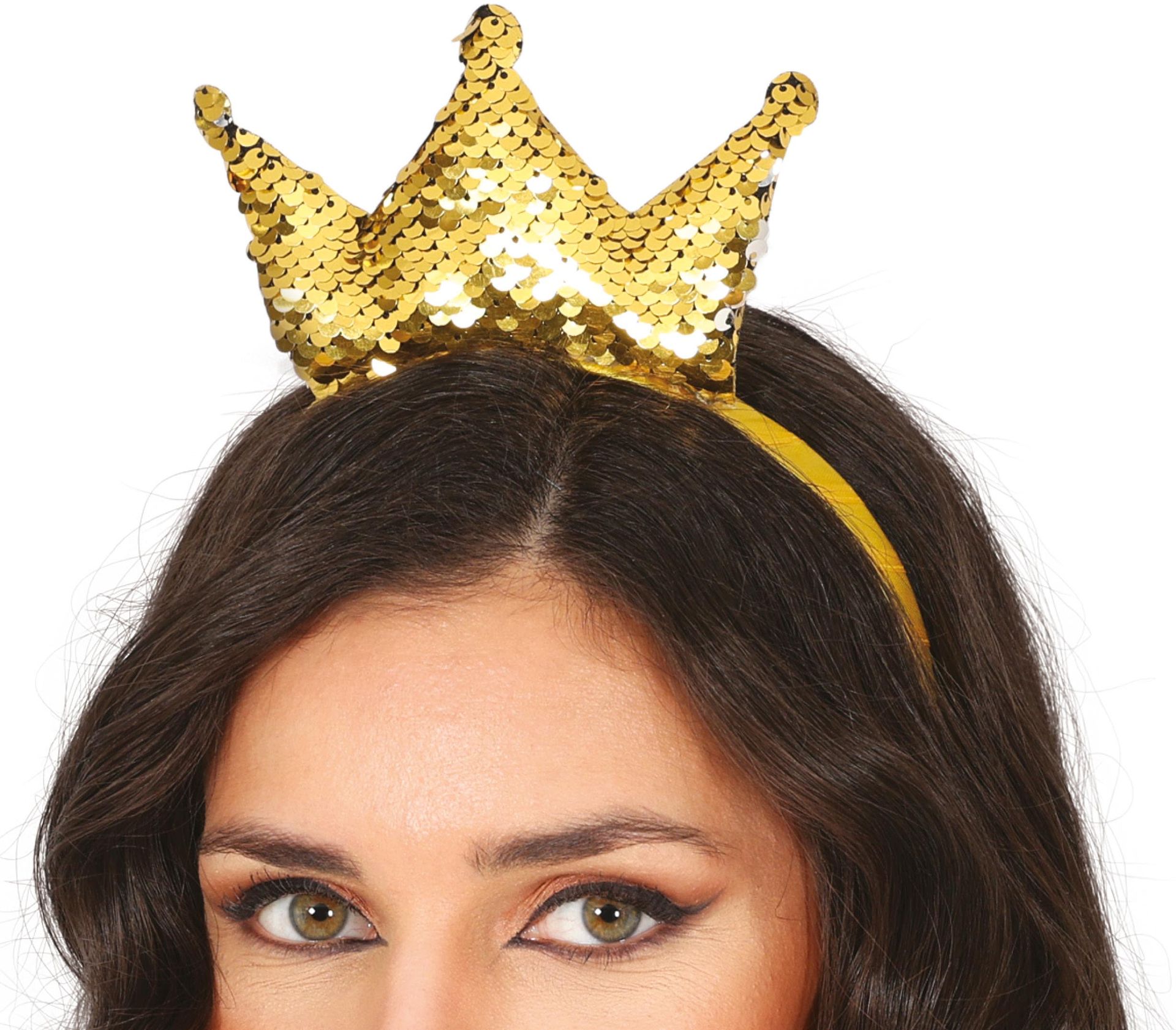 Gouden Pailletten Kroontje Haarband Dames