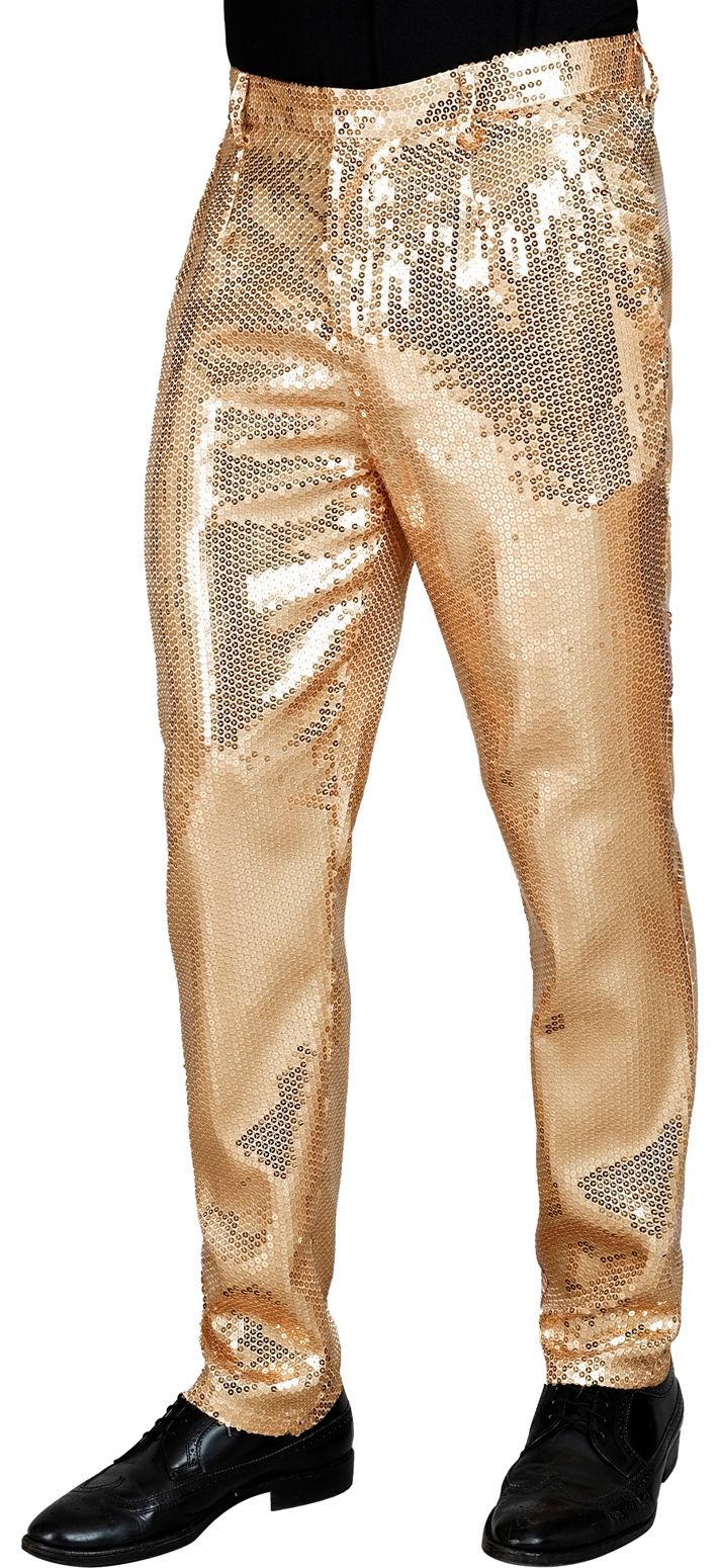 Gouden Pailletten Party Broek Heren
