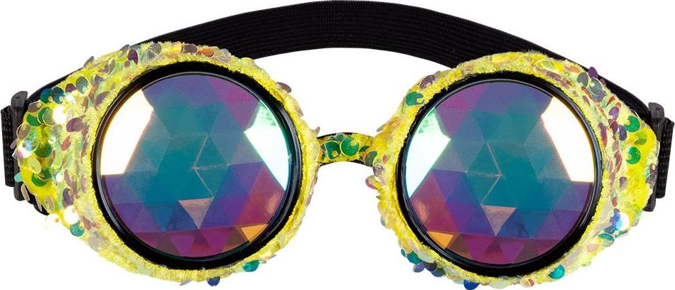 Gouden Pailletten Space Partybril Caleidoscoop