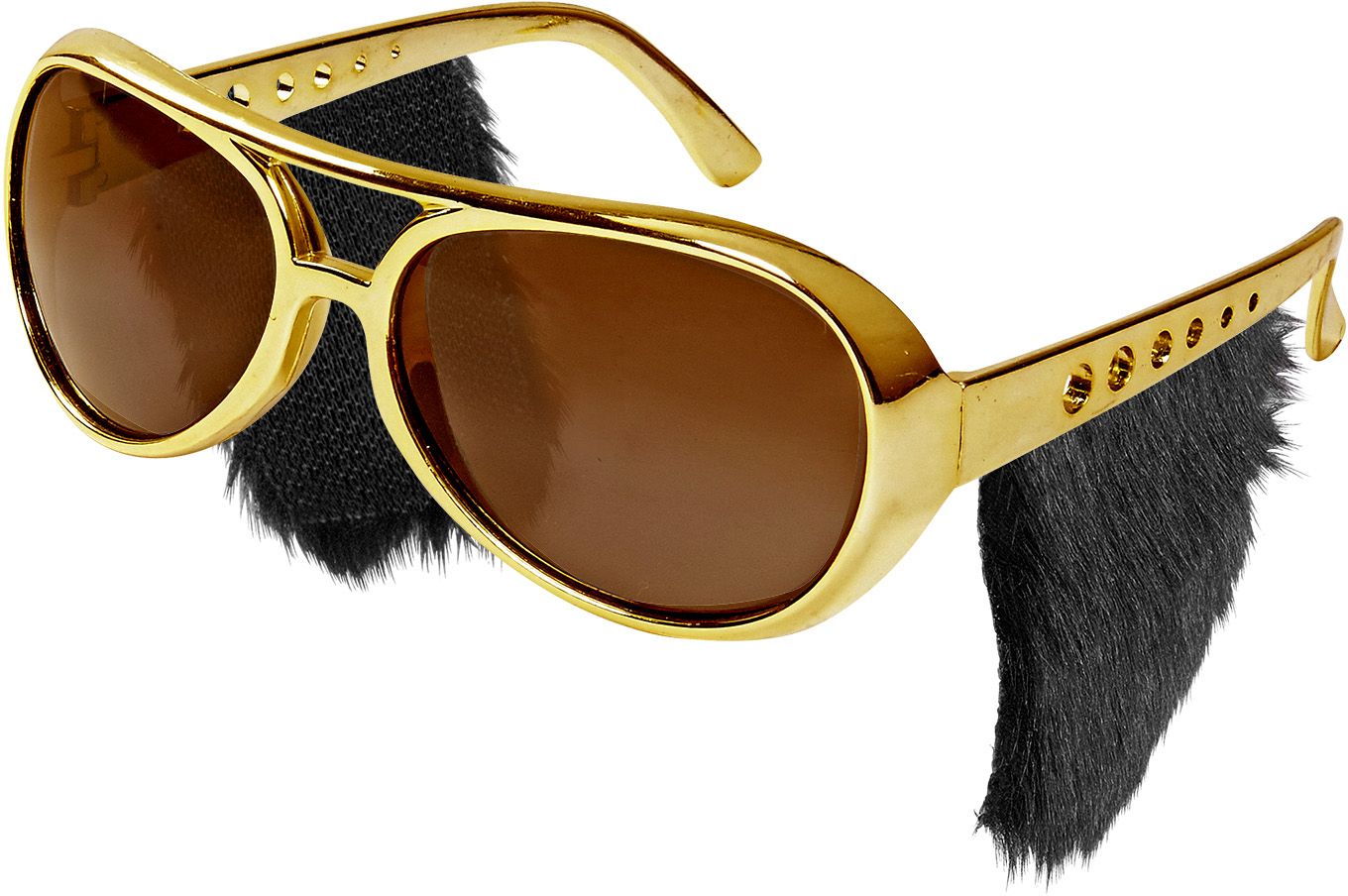 Gouden Rock 'N Roll Bril met Bakkebaarden