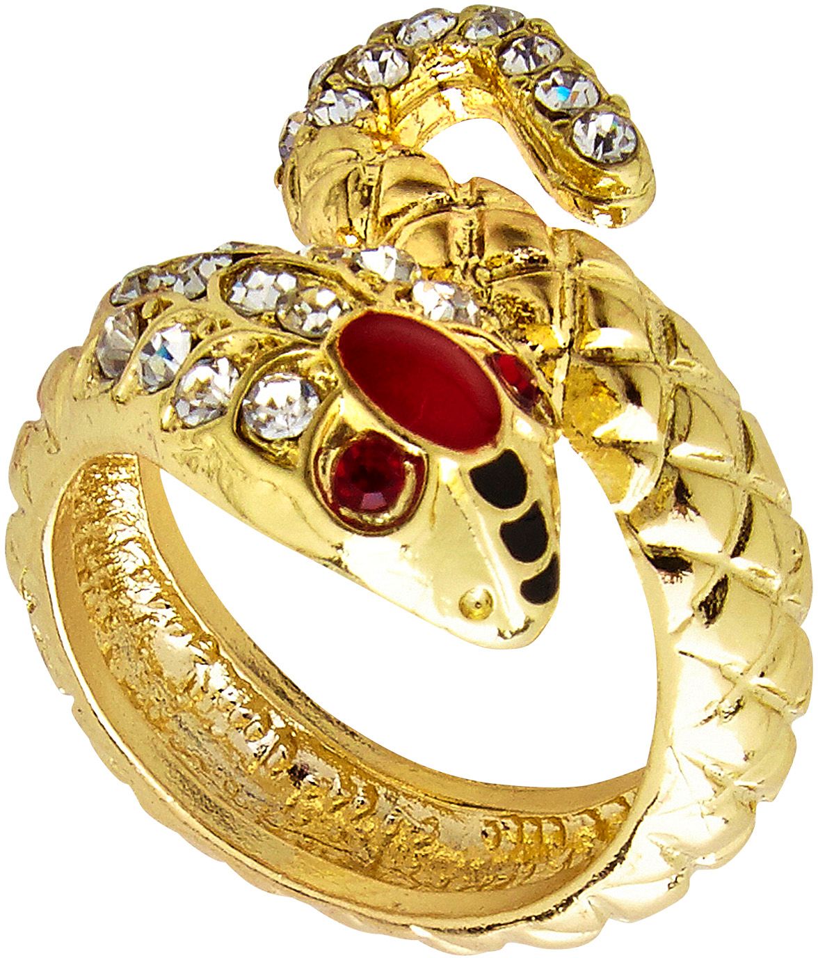 Gouden Slangen Ring met Edelsteen