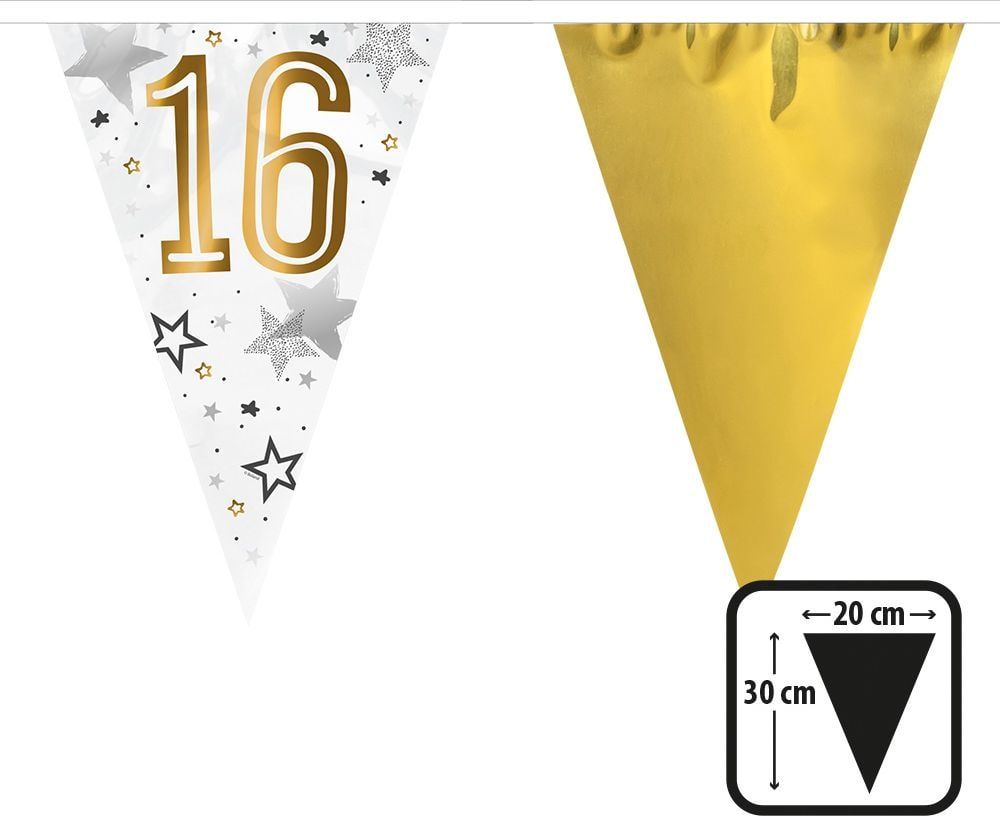 Gouden Sweet 16 Verjaardag Vlaggenlijn