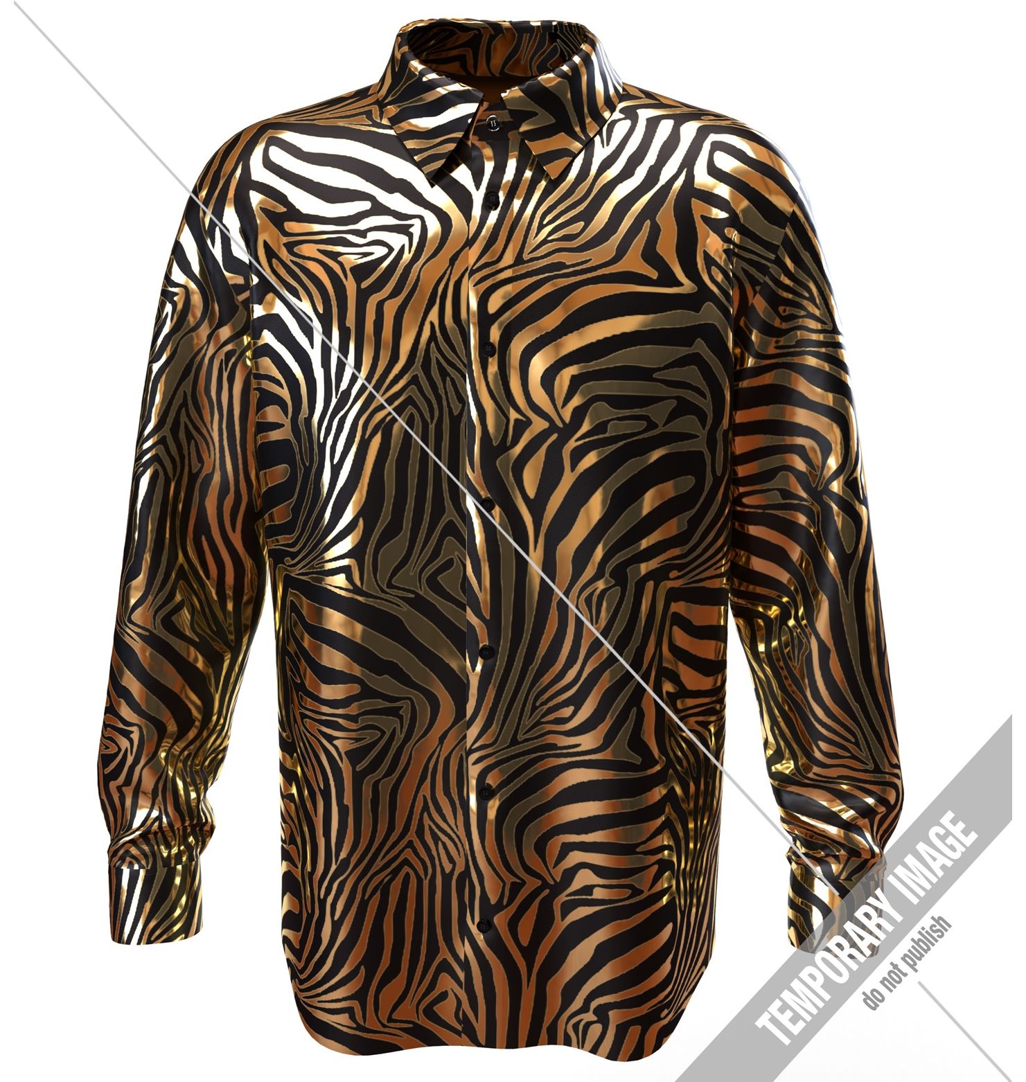 Gouden tijgerprint blouse heren